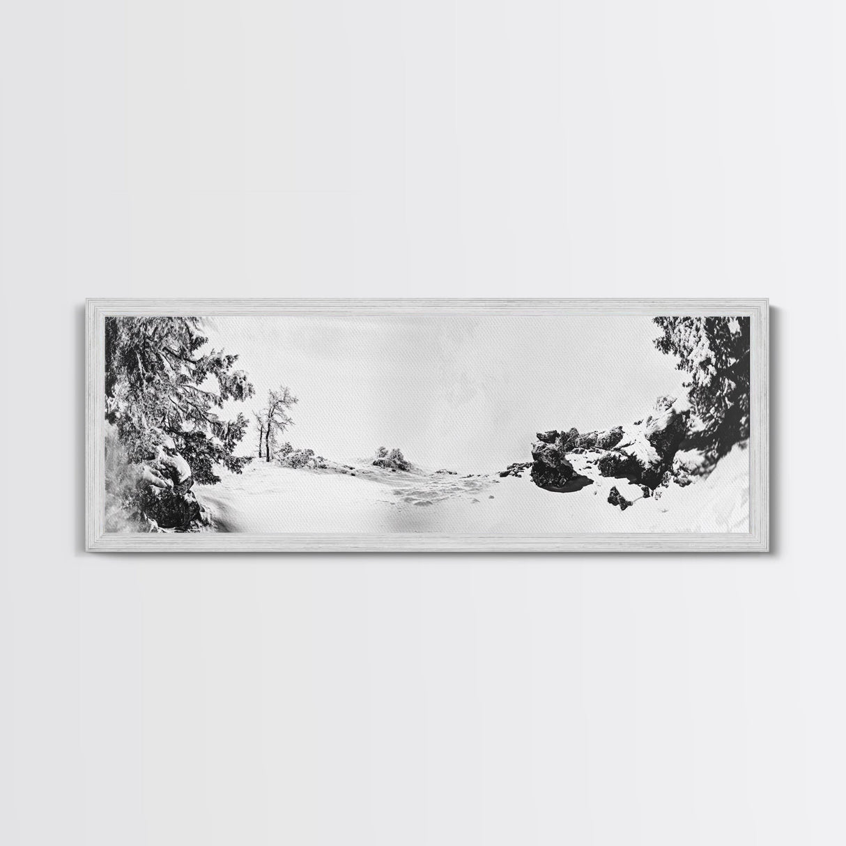 Snow Trees, Dreamy White, Winter Fantasy, Canvas Print, surreal landscape art, fantasy winter decor, magical room aesthetic, Christmas wall art