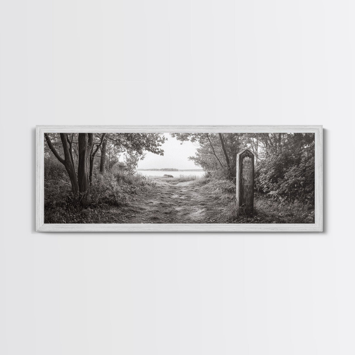 Forest Edge Trail, Nature Path Print, Sepia Photography, Cozy Autumn Vibes, Canvas Print, Entryway or Hallway Wall Art