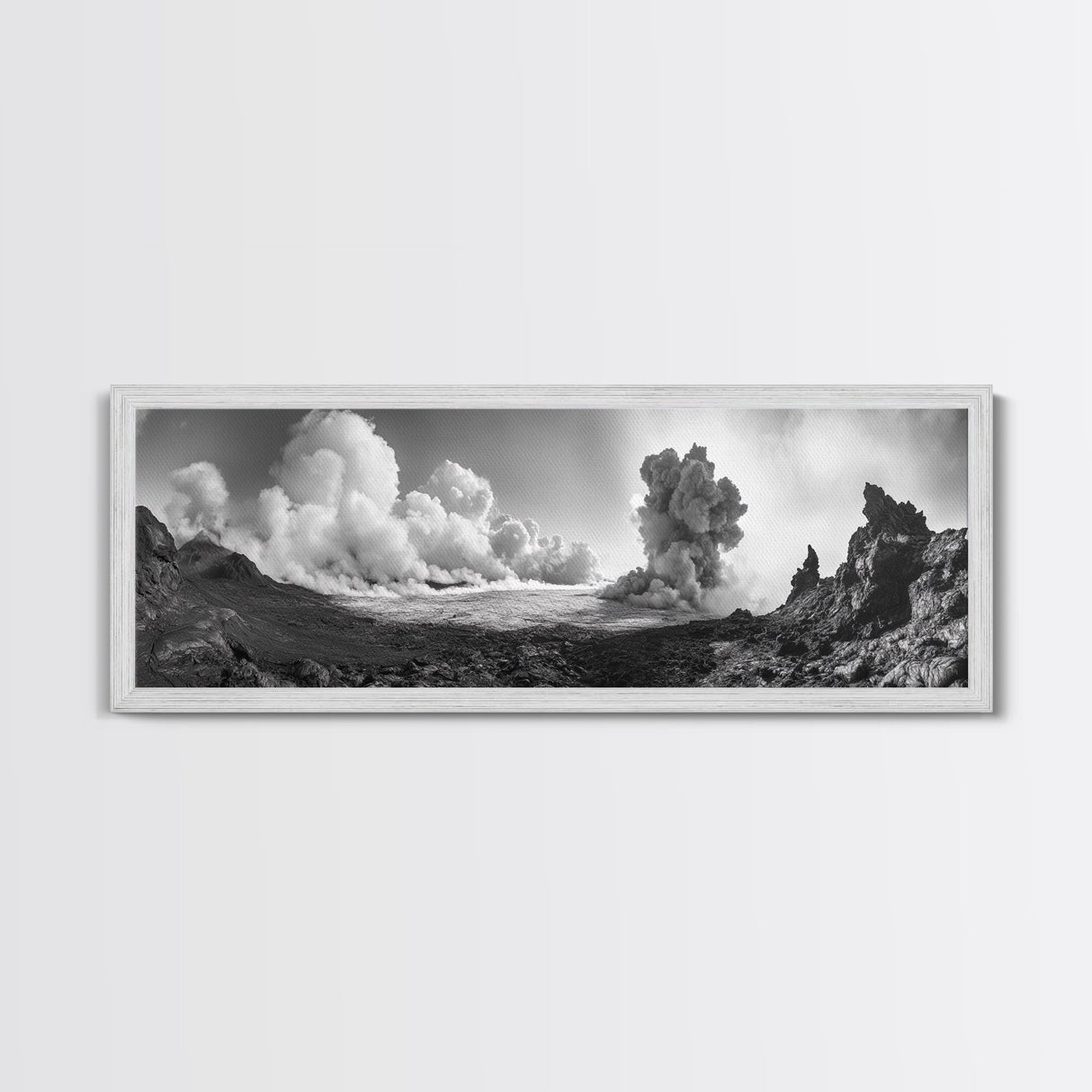 Volcanic Cloudscape, Earth Power, Natural Explosion, Dramatic Wall Decor, Framed Canvas Print, Adventure Art, Rustic Living Room Wall Art