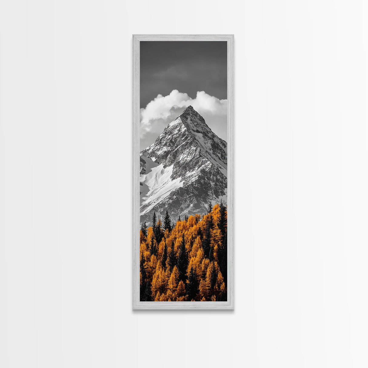 Majestic Peak, Autumn Trees, Nature Mountain Scene, Framed Canvas Print, Rustic Wall Art, Cabin Decor, Adventure Vibes, Fall Landscape Art