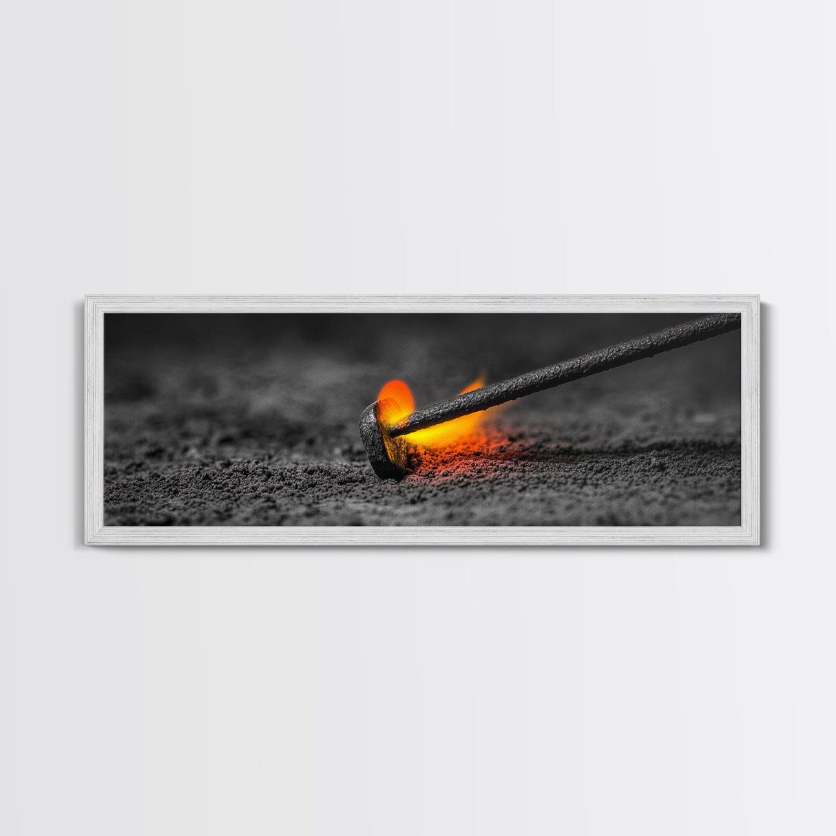 Branding Iron Fire, Industrial Glow Art, Rustic Ranch Scene, Cowboy Western Print, Canvas Print, Man Cave Wall Art, Farmhouse Decor