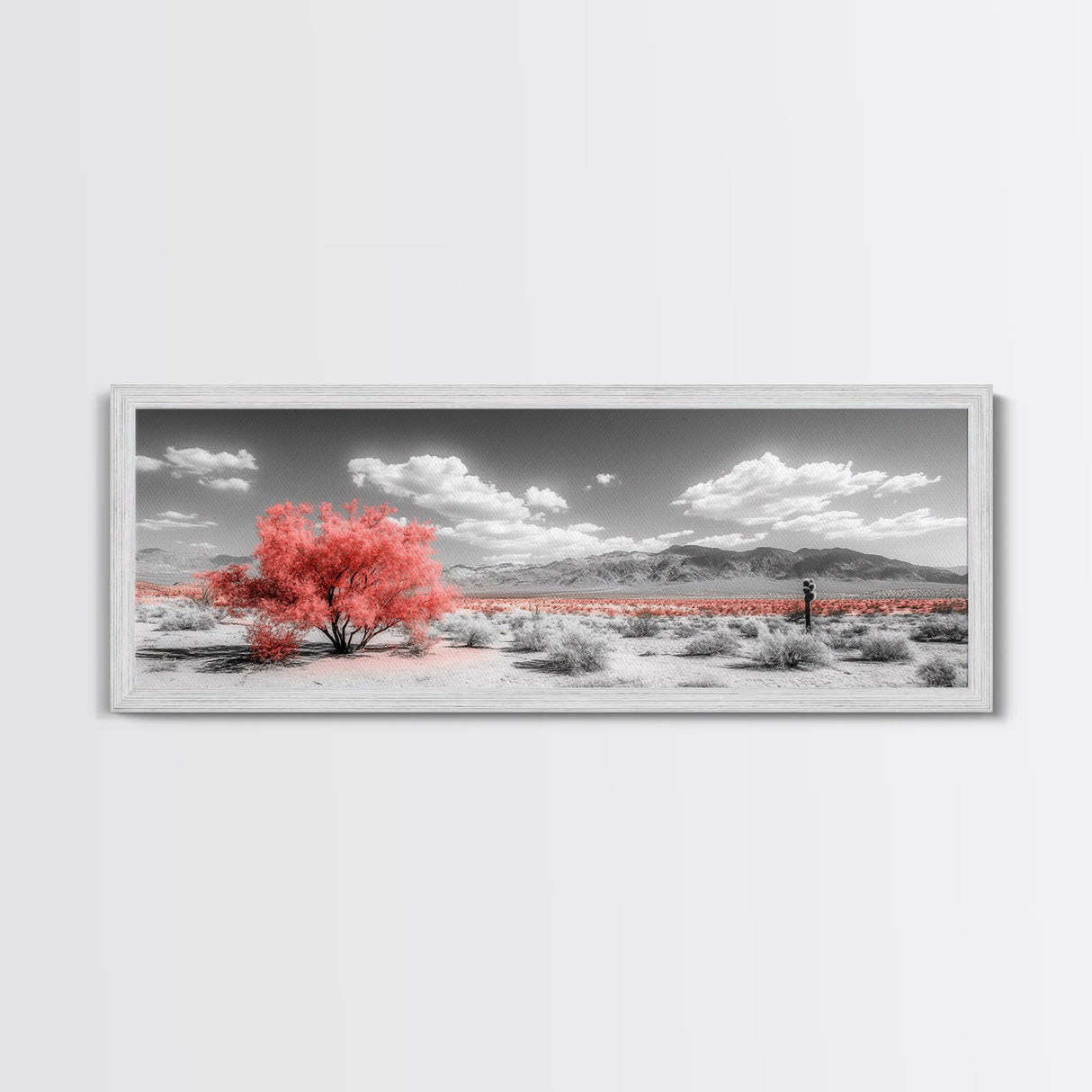 Vibrant Pink Tree, Desert Botanical Landscape, Bold Nature Art, Framed Canvas Print, Modern Wall Decor, Southwest Bedroom Statement