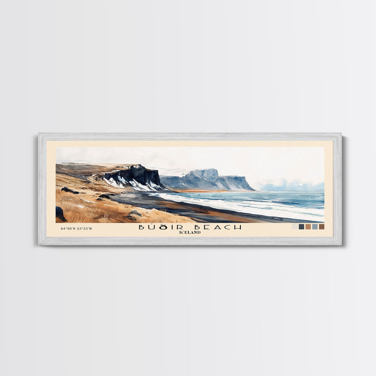 Búðir Beach, Iceland Watercolor Beach Print, Vacation Gift, Iceland Wall Art, Beach Painting, Beach Decor, Beach Painting