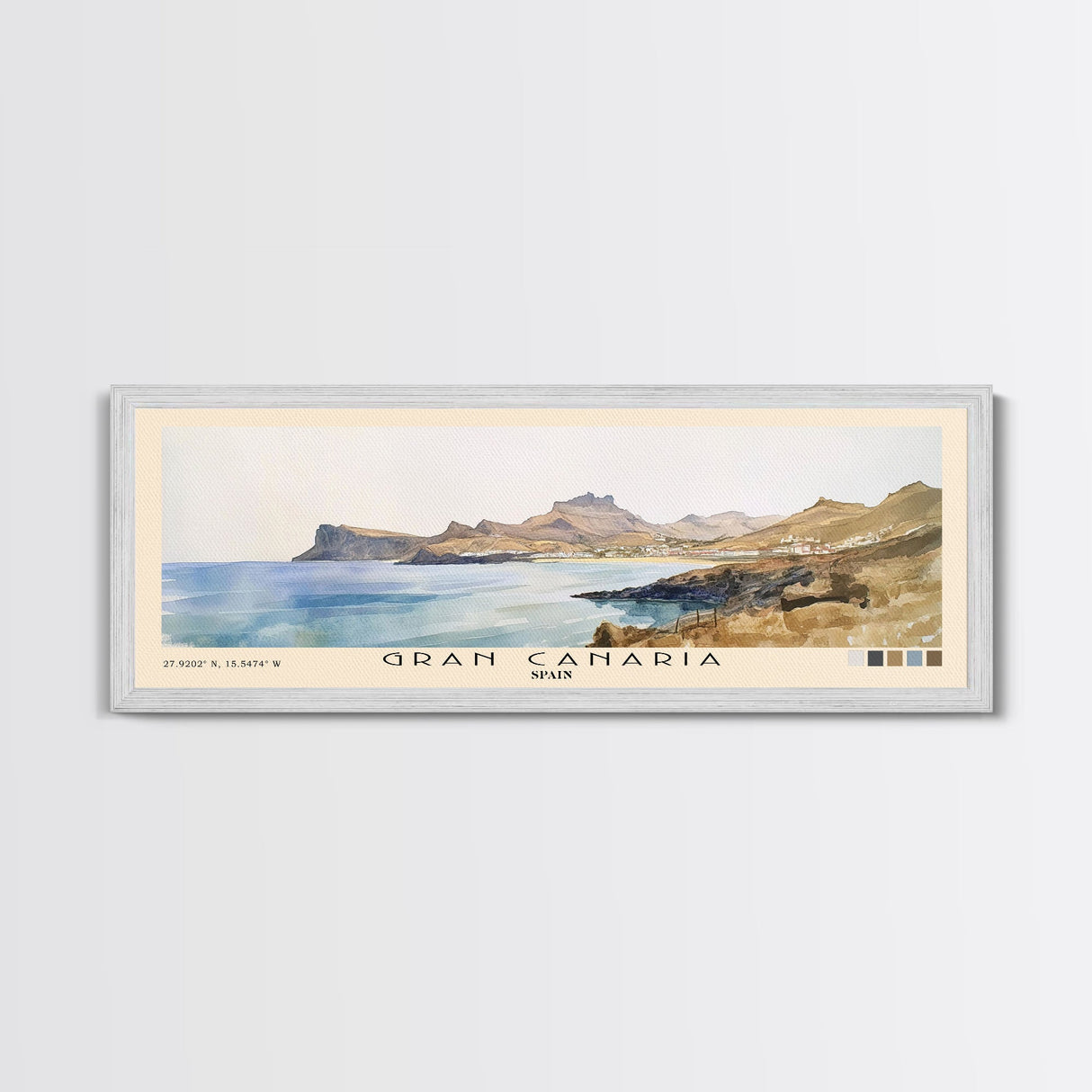 Gran Canaria, Spain Watercolor Beach Print, Vacation Gift, Spain Wall Art, Beach Painting, Beach Decor, Beach Painting
