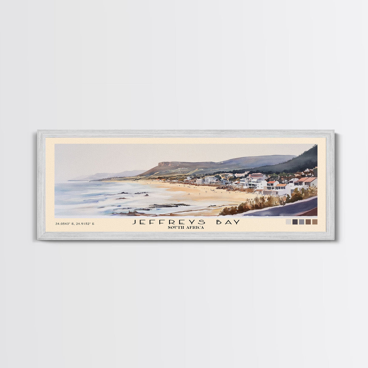Jeffreys Bay, South Africa Watercolor Print, Vacation Gift, South Africa Wall Art, Beach Painting, Beach Decor, Large Wall Art, Wood Frame Art