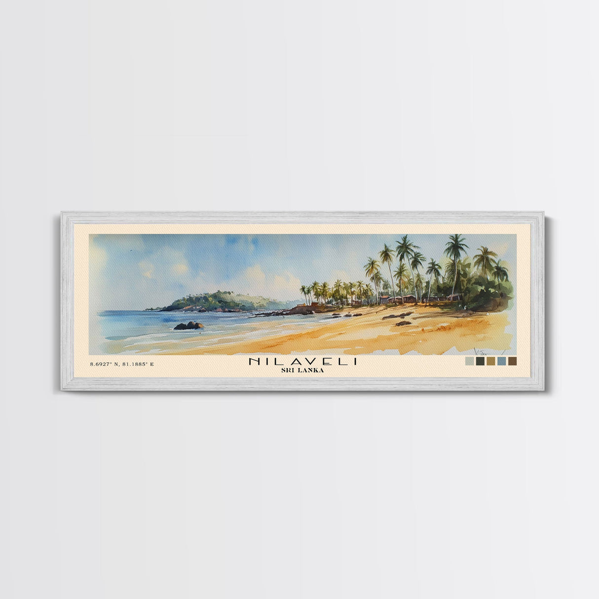 Nilaveli, Sri Lanka Watercolor Beach Print, Vacation Gift, Sri Lanka Wall Art, Beach Painting, Beach Decor, Beach Painting