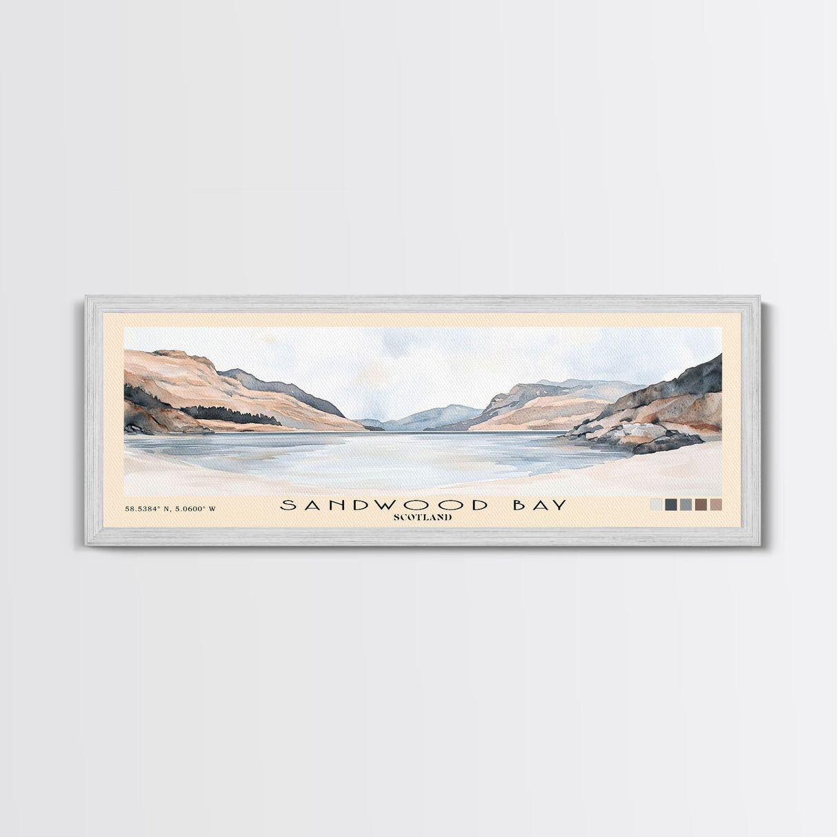 Sandwood Bay, Scotland Watercolor Print, Vacation Gift, Scotland Wall Art, Beach Painting, Beach Decor, Large Wall Art, Wood Frame Art