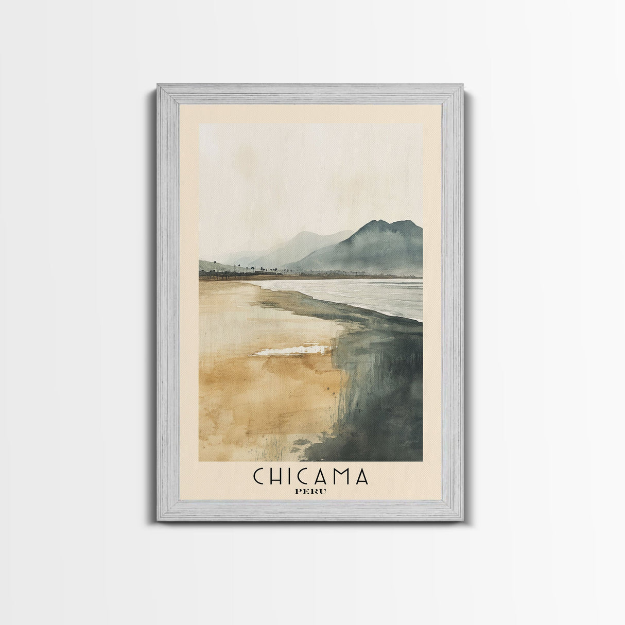 Chicama, Peru Watercolor Beach Print, Vacation Gift, Peru Wall Art, Beach Painting, Beach Decor, Beach Painting