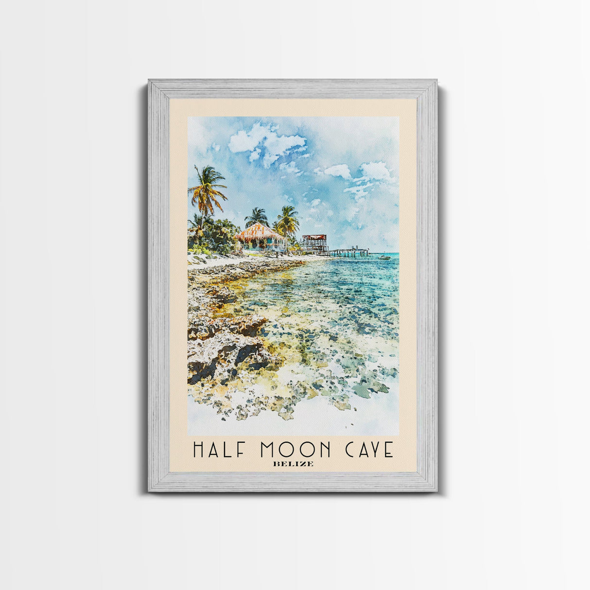 Half Moon Caye, Belize Watercolor Beach Print, Vacation Gift, Belize Wall Art, Beach Painting, Beach Decor, Beach Painting