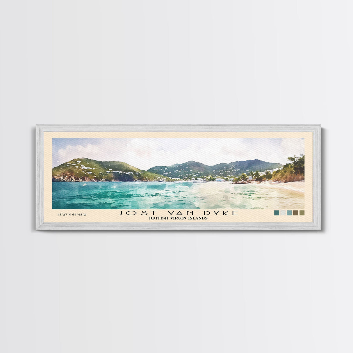 Jost Van Dyke, British Virgin Islands , United Kingdom Watercolor Beach Print, Vacation Gift, United Kingdom Wall Art, Beach Painting, Beach Decor, Beach Painting
