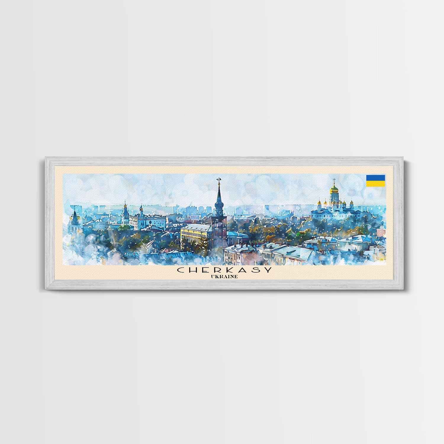Cherkasy Ukraine Travel Art, City Art, Framed Canvas Print or Metal Wall Art, Europe Travel Poster, Panoramic Wall Art, Extra Wide Wall Art