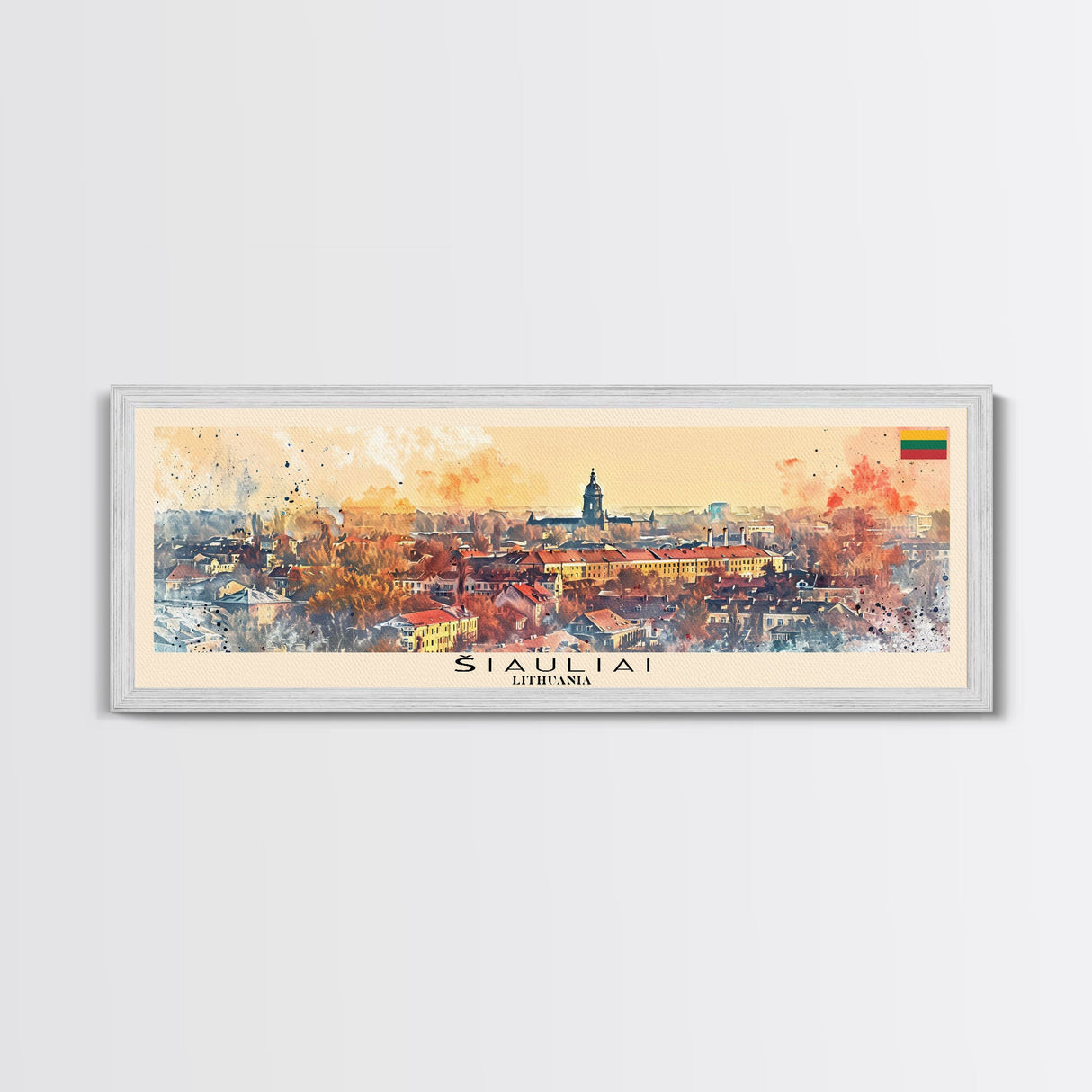 Iauliai Lithuania Travel Print Wall Art, Panoramic City Art, Travel Art, Wall Decor, Vacation Gift, Framed Canvas Print Or Metal Art