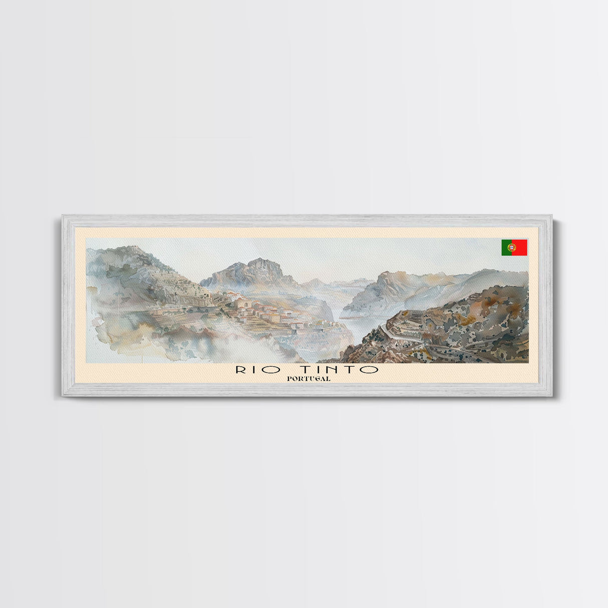 Rio Tinto Panoramic Travel Poster, Framed Canvas Print or Metal Wall Art, Travel Art, Home Decor, Panoramic Painting, Midcentury Art