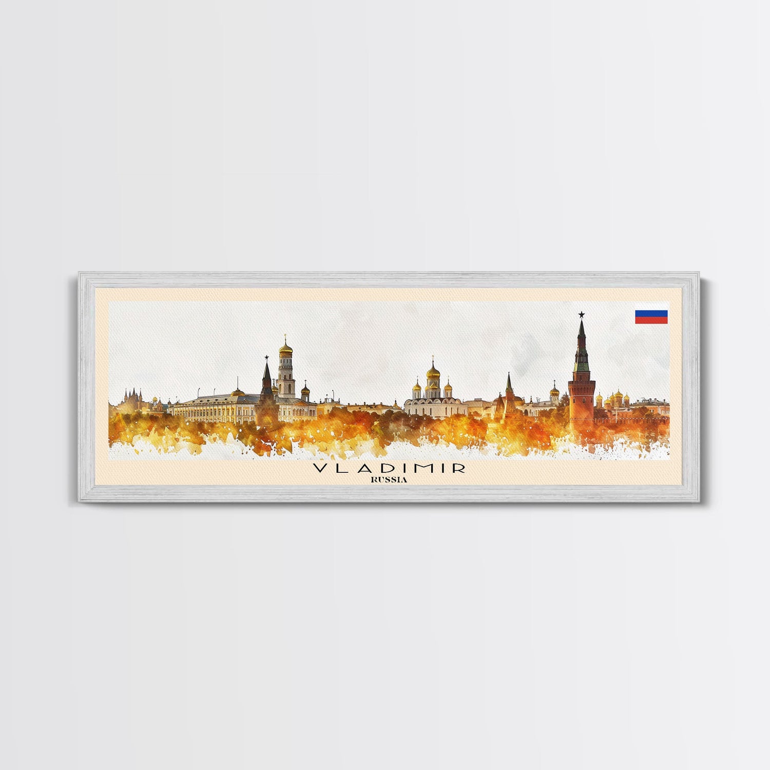 Vladimir Russia Wall Art, Panoramic Travel Poster, Panoramic Framed Canvas Print, City Wall Art, Wall Hanging Home Decor, Travel Art