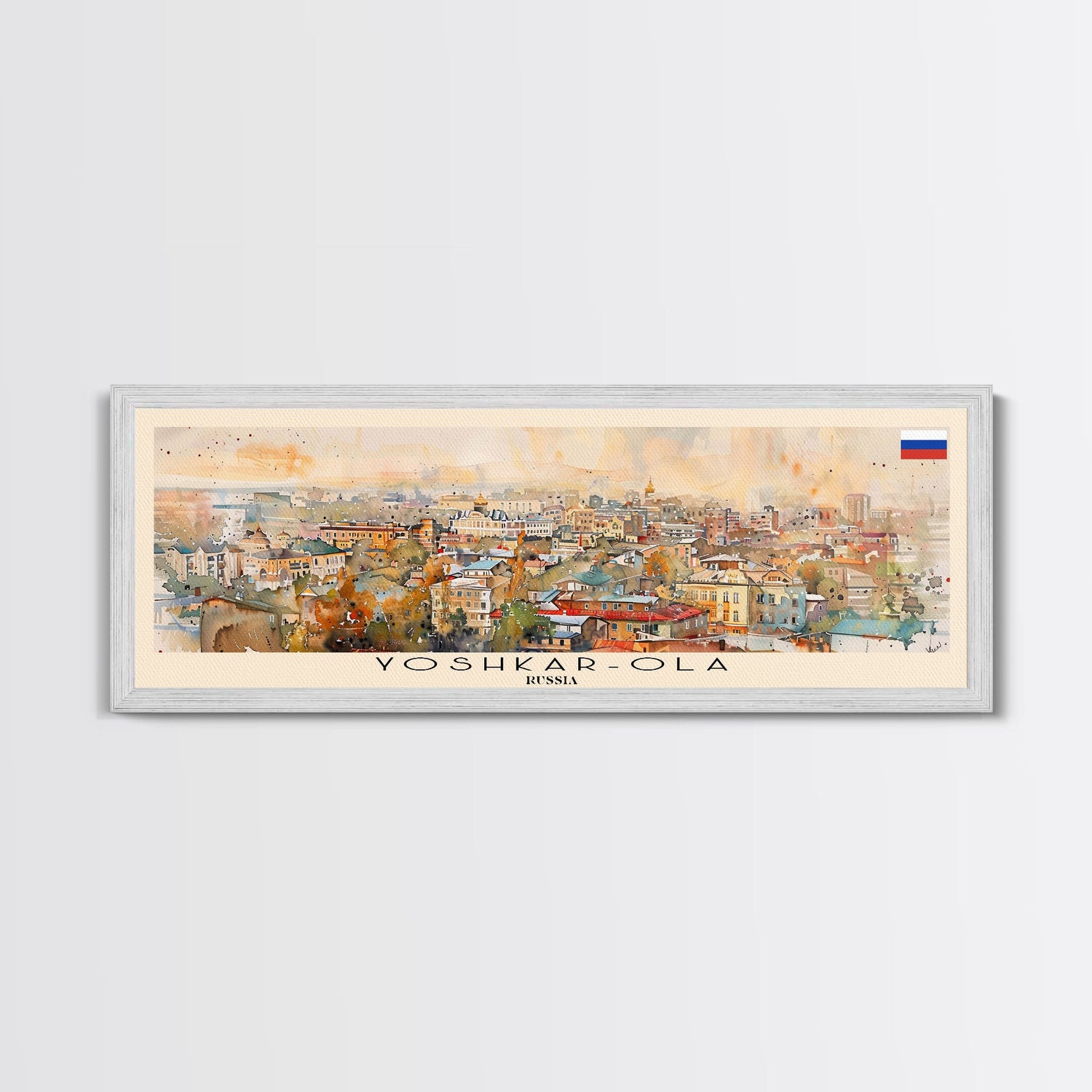 Yoshkar Ola Russia Panoramic Travel Poster, Framed Canvas Print or Metal Wall Art, Travel Art, Home Decor, Panoramic Painting, Midcentury Art