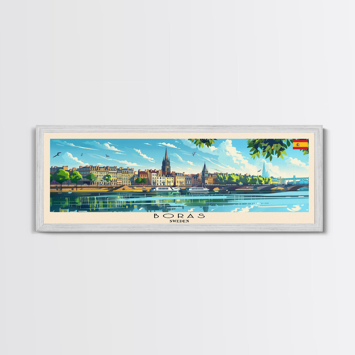 Borås Sweden Travel Art, City Art, Framed Canvas Print or Metal Wall Art, Europe Travel Poster, Panoramic Wall Art, Extra Wide Wall Art