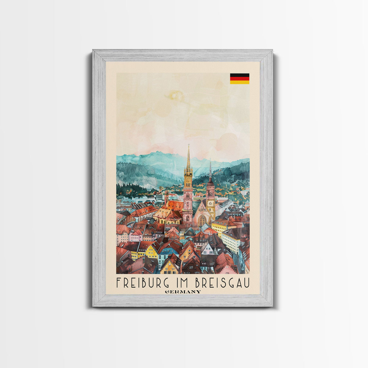 Freiburg, Germany Travel Poster Art, Framed Canvas Print for Living Room or Bedroom, Scenic Wall Art, Perfect Home Decoration
