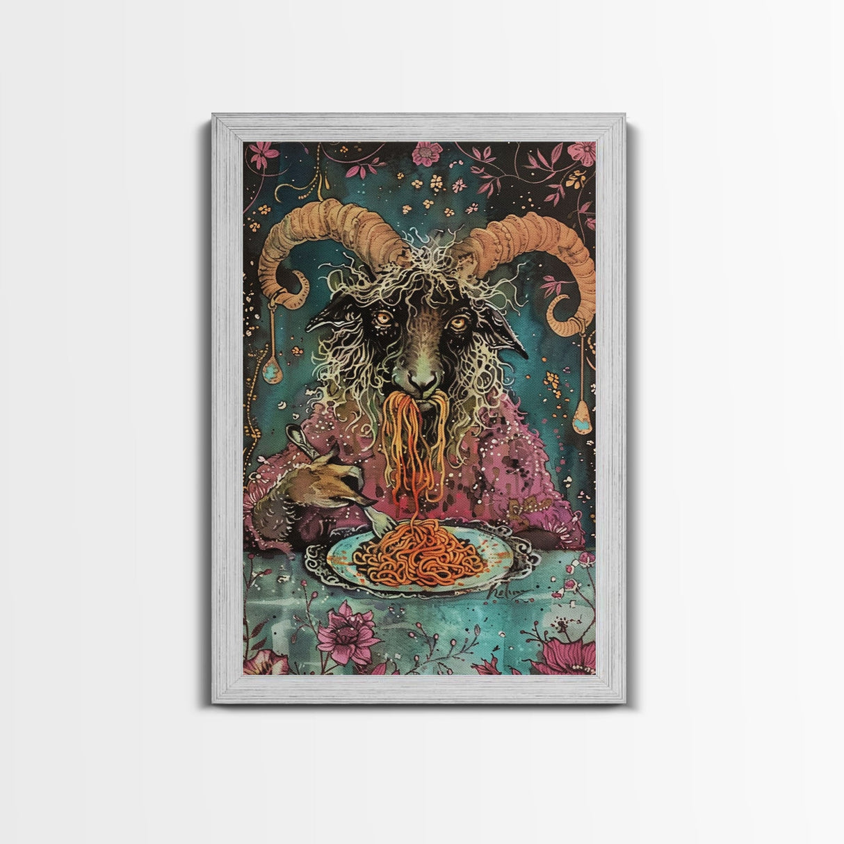 Halloween Sinister Alchemist Framed Canvas Print, Wall Art, Living Room Decor, Halloween Decoration, Spooky Art, Haunted House Art