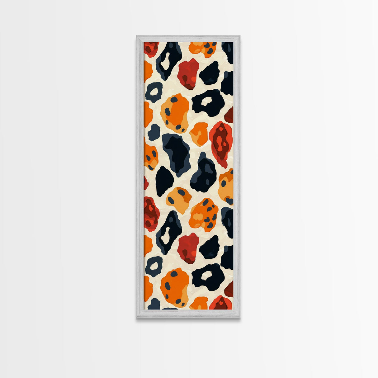Retro Art Deco Cheetah Print Wall Art, Framed Canvas Print, MCM Style, Mid-century Modern Wall Art, Living Room Art, 70s Style Decor