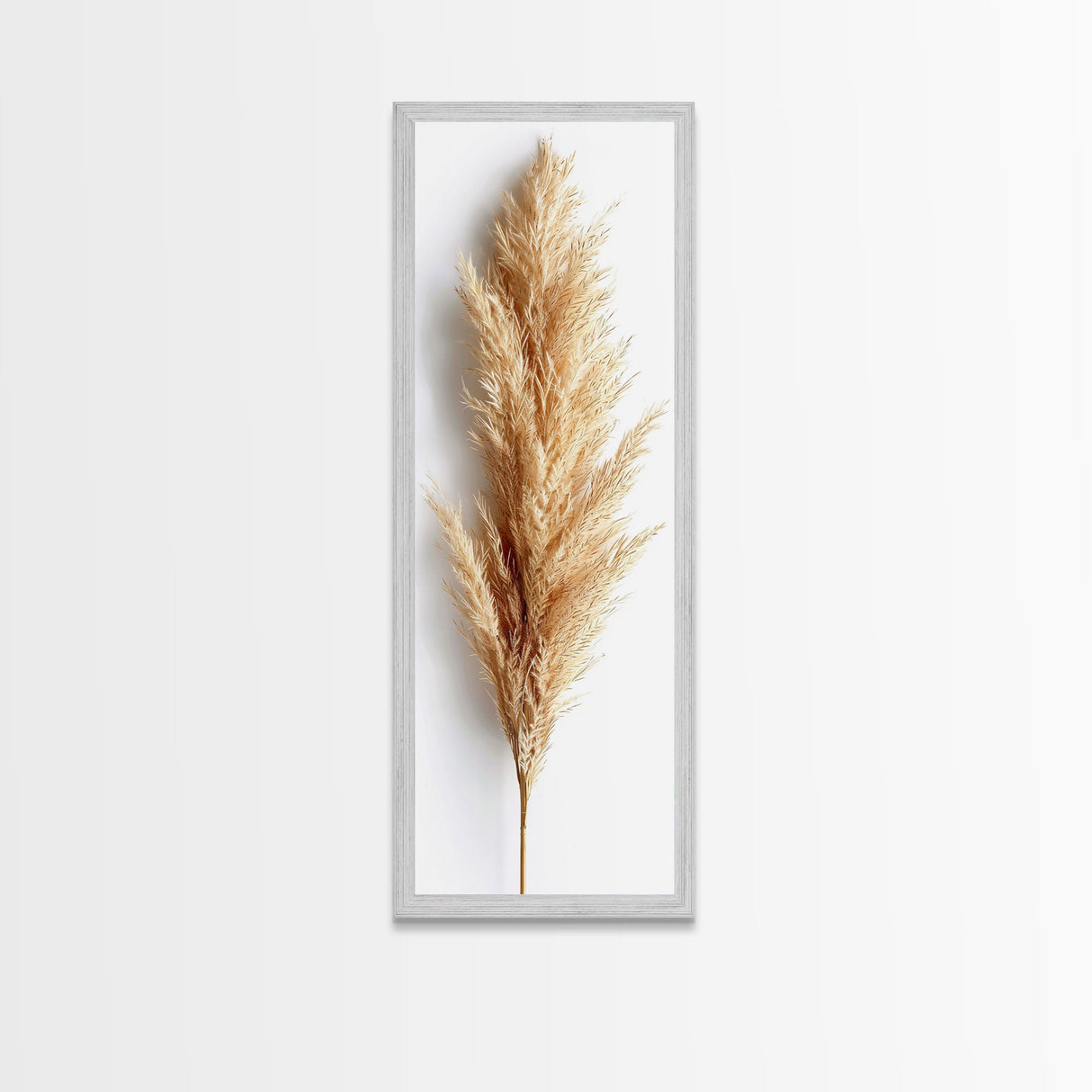 Pampas Grass Botanical Art - Framed Canvas Print, Skinny Tall Art, Minimalist Wall Art for Living Room, Bedroom Decor, Botanical Print