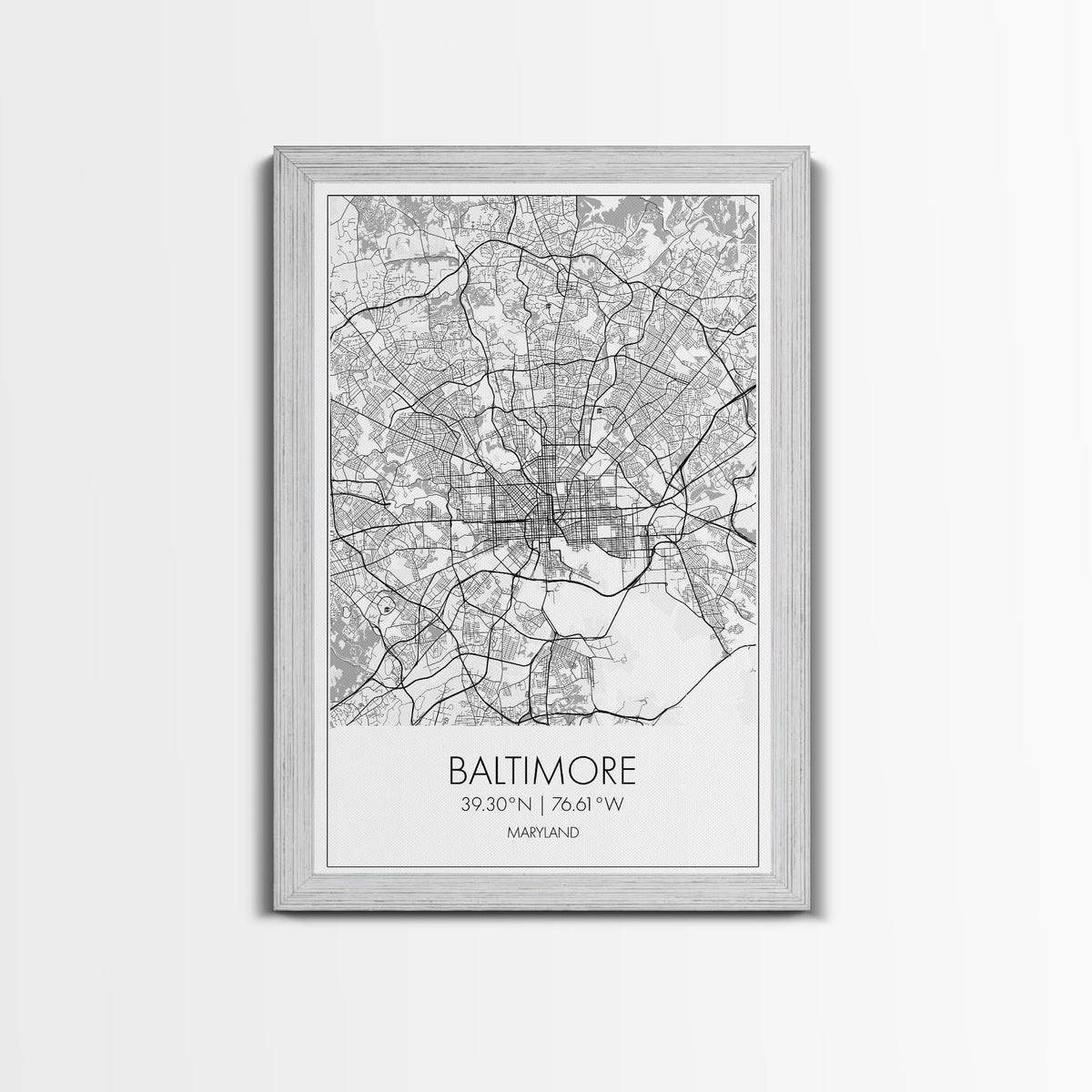 Baltimore Street Map, Maryland Map, City Wall Art, Travel Print, Bedroom Print, Modern Art, Wall Art, Canvas Print, Canvas Wall Art