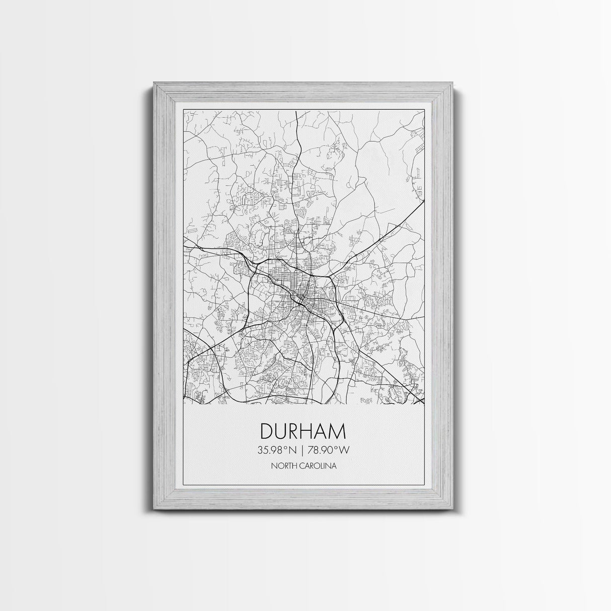 Durham Street Map, North Carolina Map, City Map Art, Minimalist Art, Wall Art, Canvas Print, Traveler Gift, Travel Wall Décor