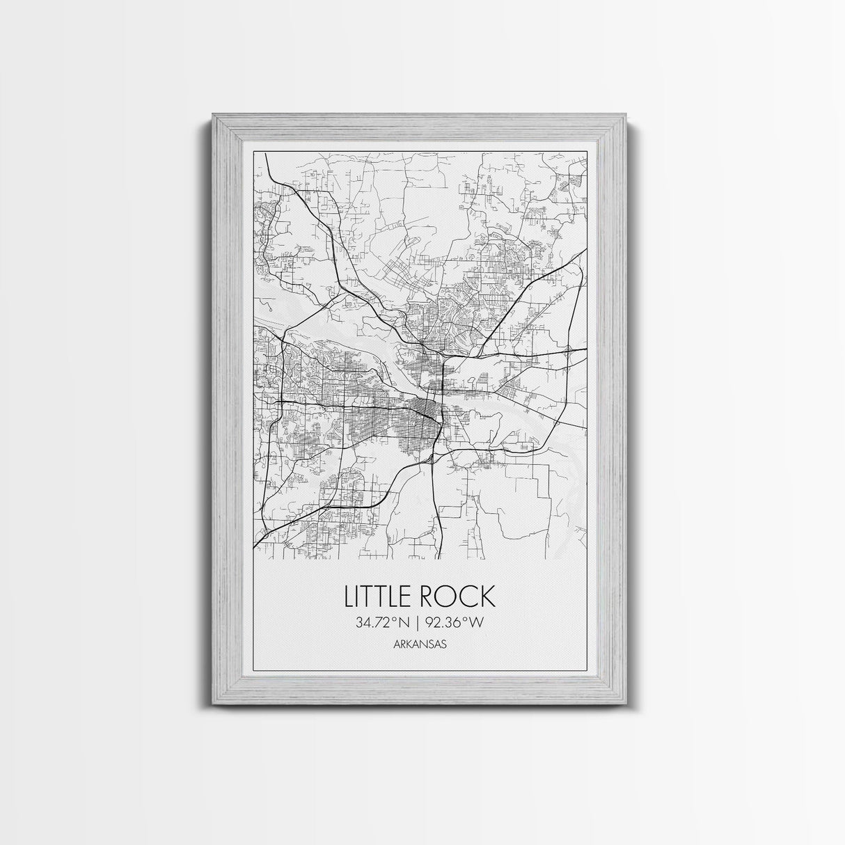 Little Rock Street Map, Arkansas Map, City Map Art, Modern Wall Art, Wall Art, Canvas Print, Travel Lover Gift, Kids Wall Art, Travel Art