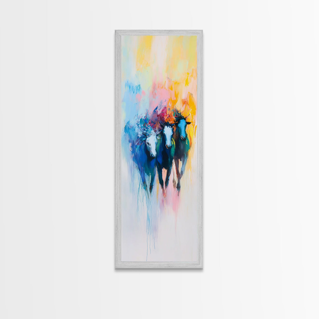 Abstract Horse Art Framed Canvas Print Colorful Western Wall Art, Bull and Bear Art, Moody Art, Farmhouse Art, Rustic Wall Art