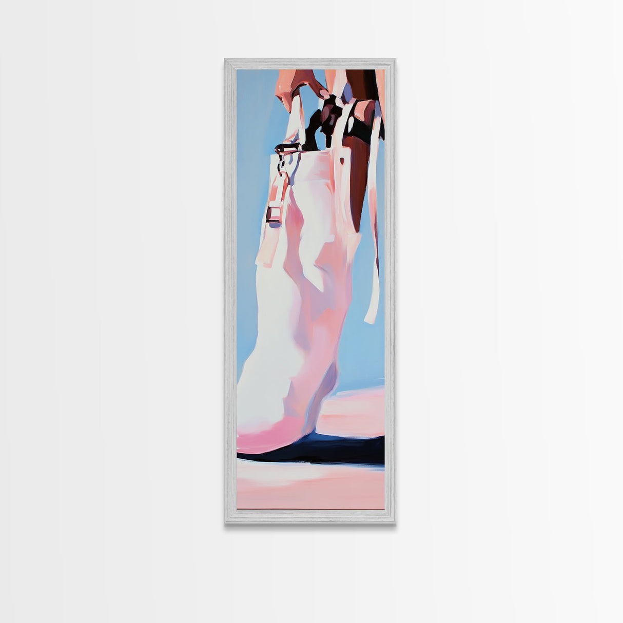 Cowgirl Boot Fashion Canvas Print Black Cowgirl Painting Coastal Cowgirl Wall Art Pink Abstract Art Light Pink Wall Art Gift Idea