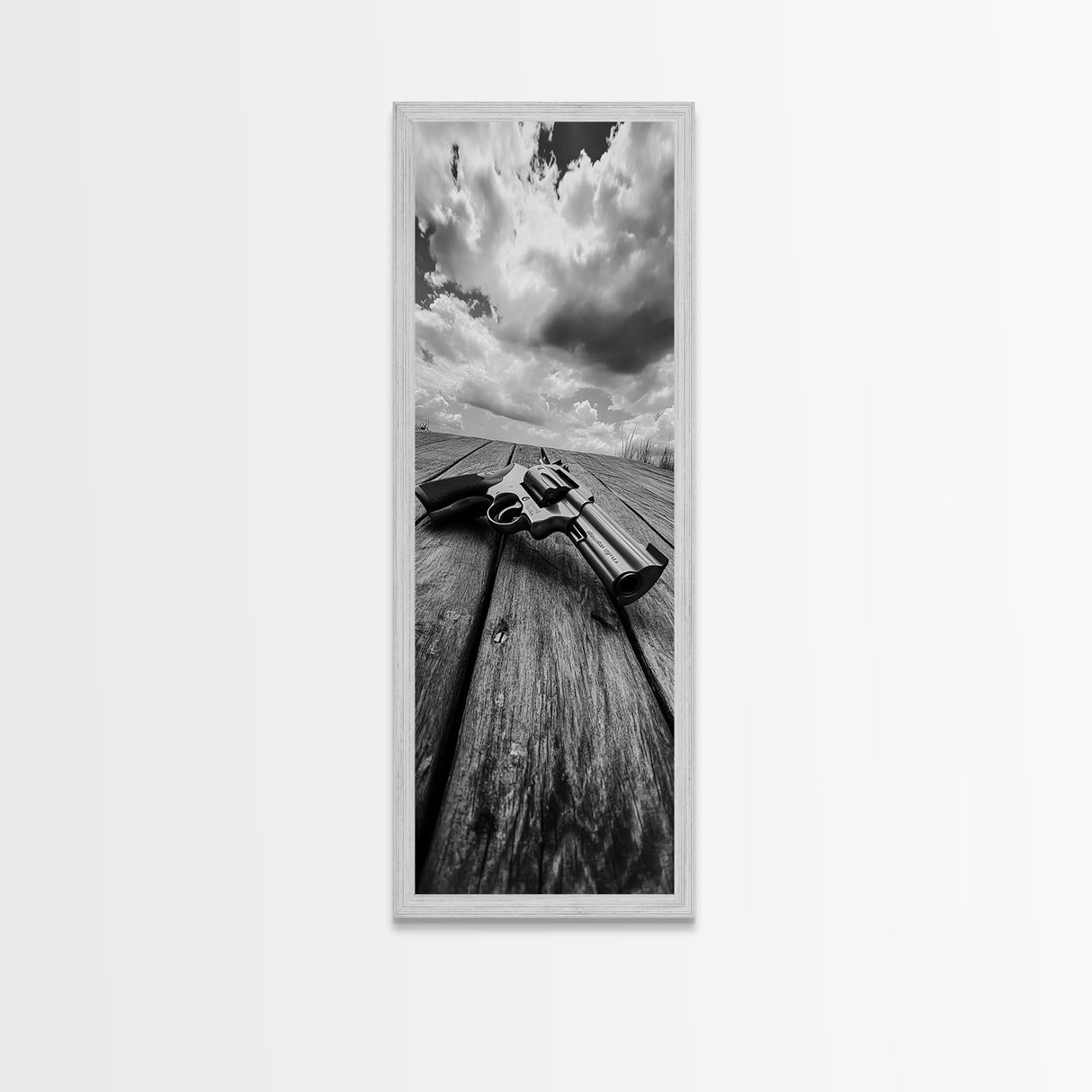Revolver Gun Art, Canvas Print, moody art, western decor, rustic wall art, cowboy aesthetic, dark romance painting, unique gift idea