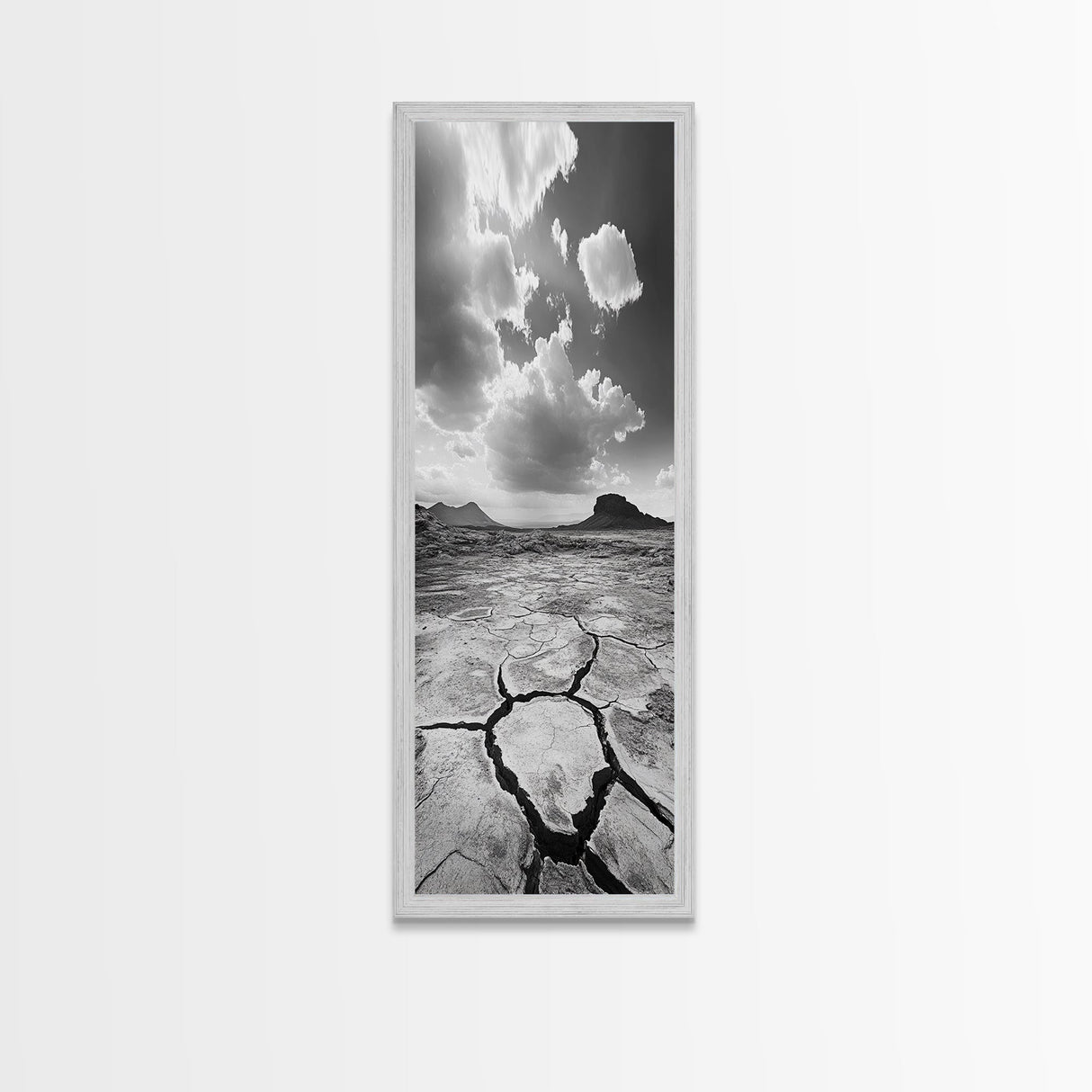 Desert Cracked Earth, Canvas Print, Moody Southwest Wall Art, Joshua Tree Art, Rustic Landscape Art, Extra Wide Art, Above Sofa