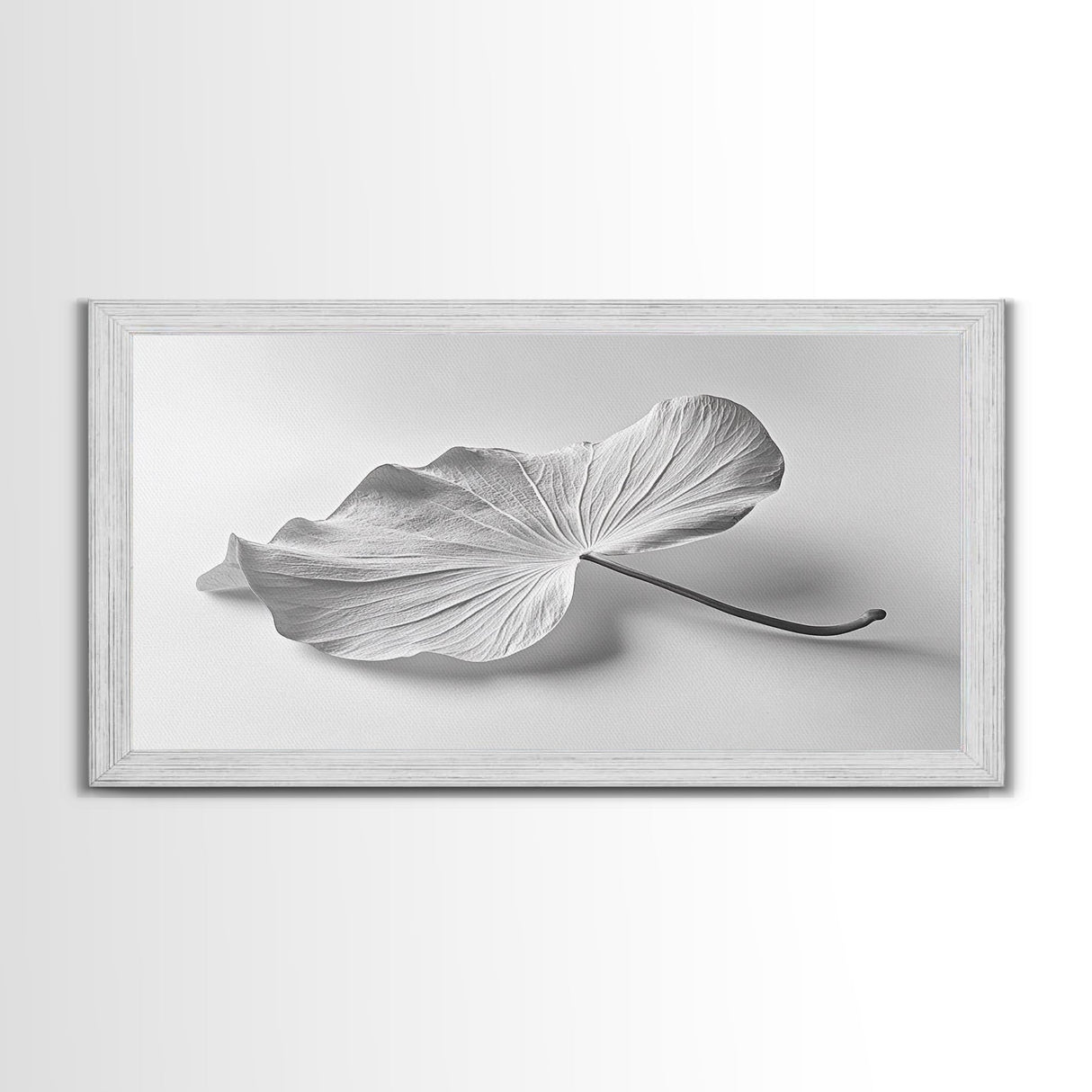 White Leaf, Botanical Prints, Minimalist Art, Wabi Sabi Wall Art, Monochrome Art, Modern Art, Living Room Art, Canvas Print