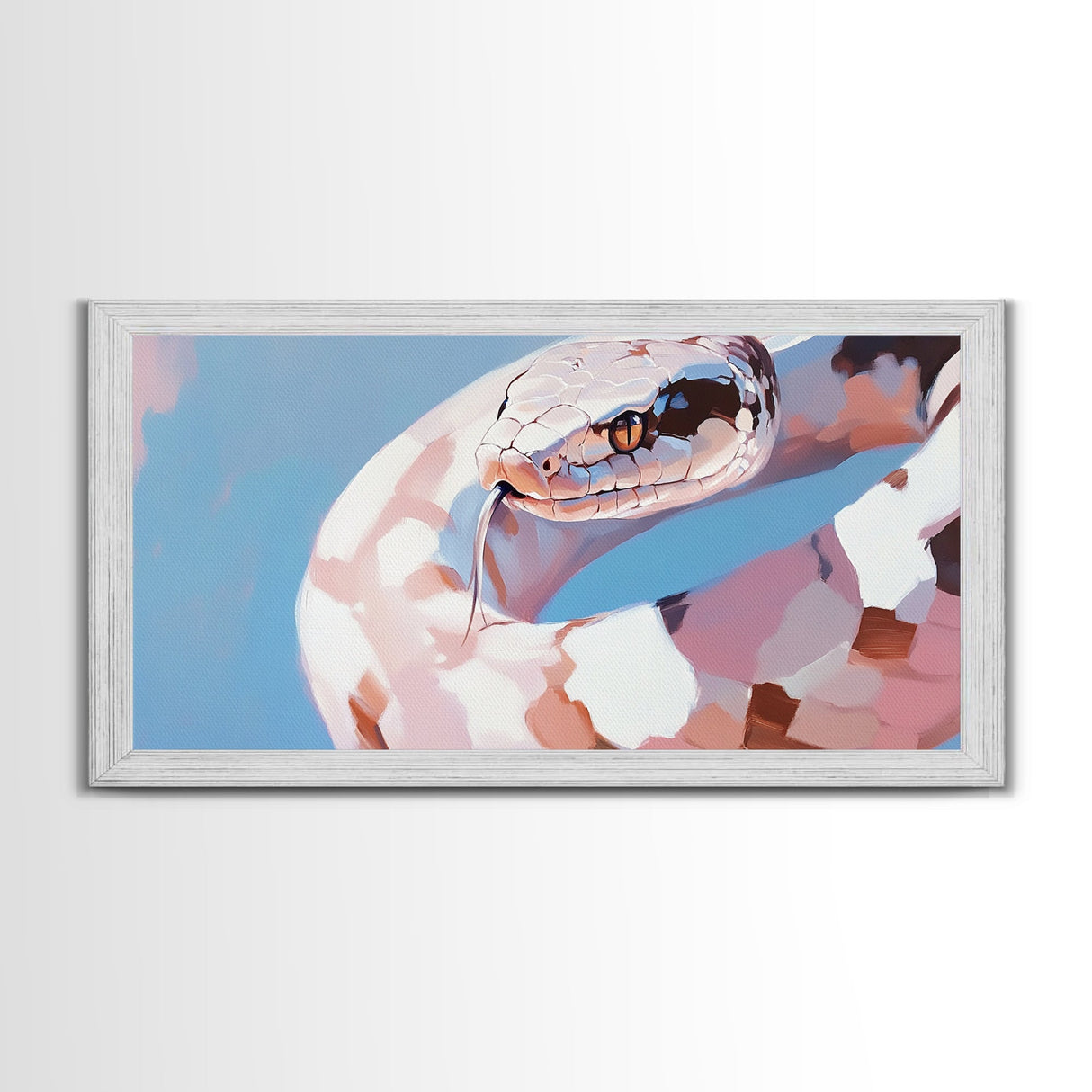 Snake Painting, Moody Art, Southwest Wall Art, Boho Art, Pink Abstract Art, Framed Canvas Print, Extra Wide Art, Zen Wall Art, Minimalist Art