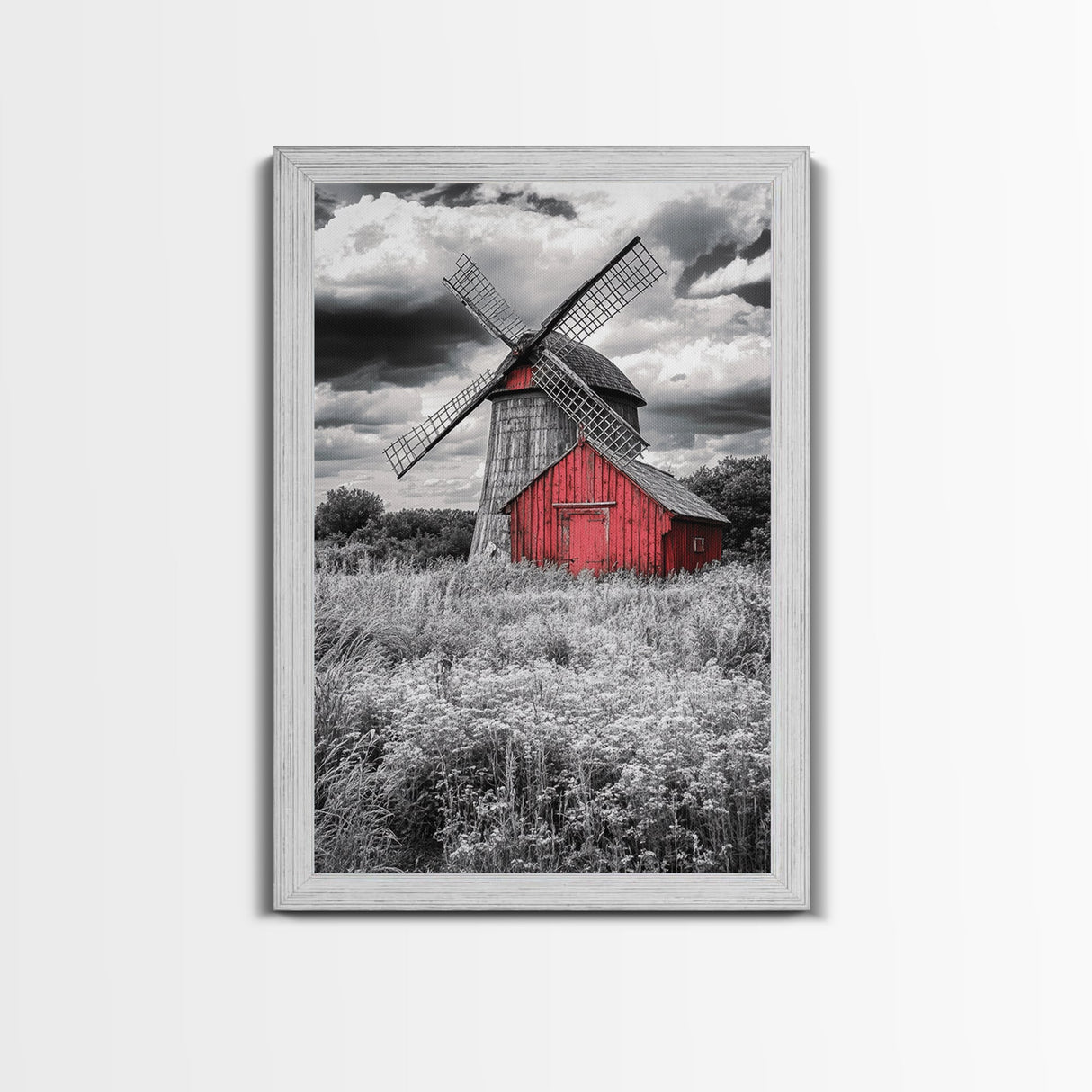 Windmill, Rustic Farm Art, Windmill Wall Art, Farmhouse Art, Minimalist Art, Rustic Decor, Wabi Sabi Art, Canvas Print, Gift Idea