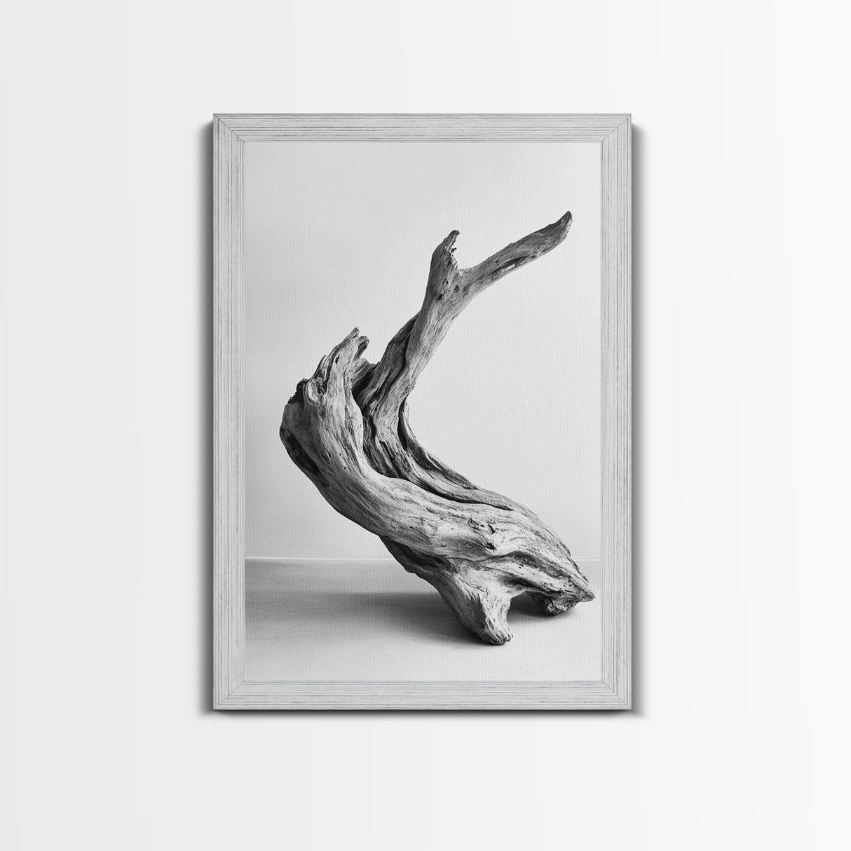 Driftwood Sculpture, wabi sabi art, rustic decor, minimalist art, botanical prints, farmhouse art, framed canvas print, living room art