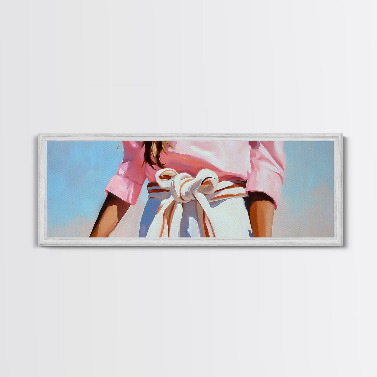 Minimalist Art, Framed Canvas Print, Fashion Illustration, Pink Wall Art, Modern Decor, Extra Wide Art, Light Pink Wall Art, Bedroom Art