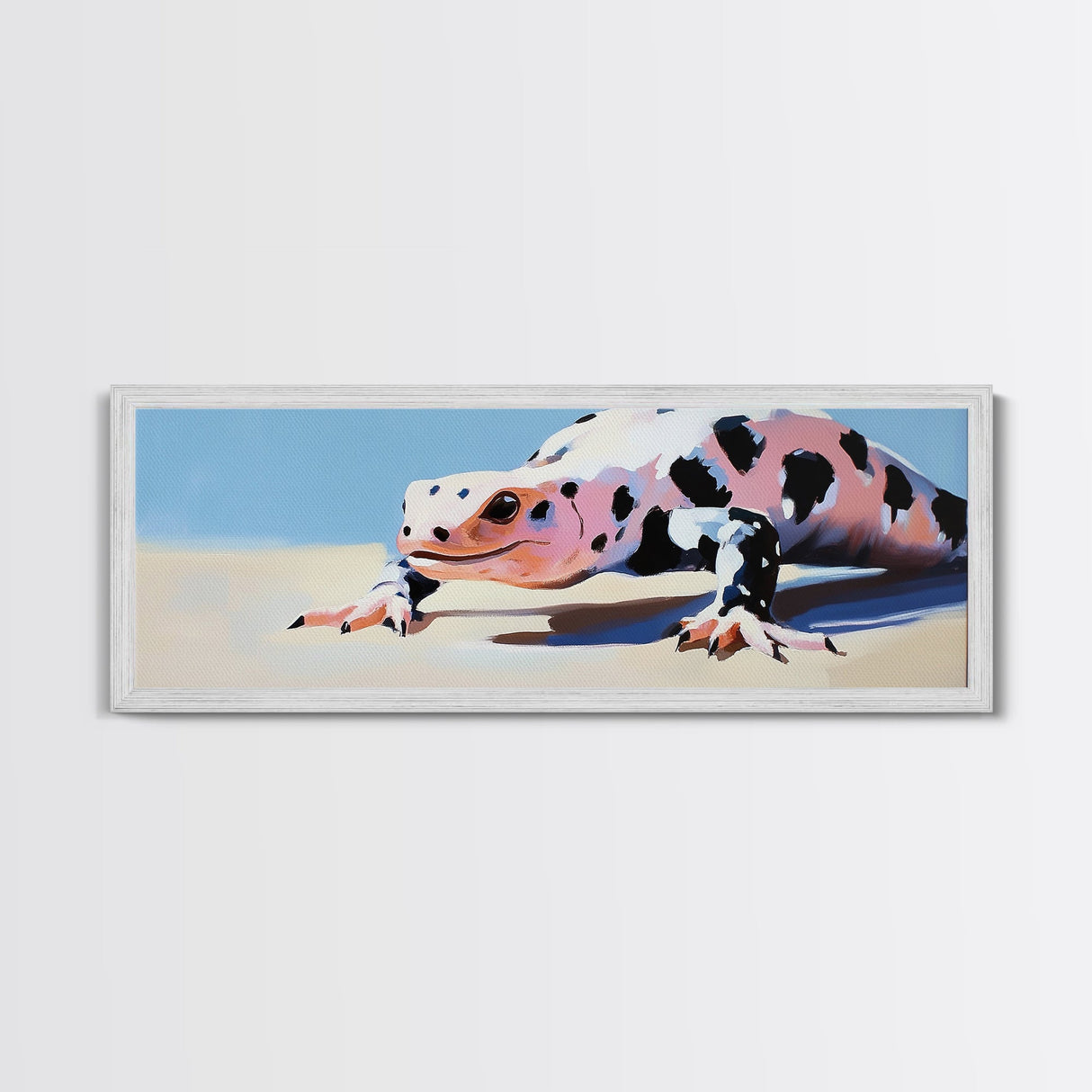 Lizard Art, Framed Canvas Print, Whimsical Art, Moody Art, Extra Wide Art, Southwestern Decor, Rustic Wall Art, Above Sofa Art, Gift Idea