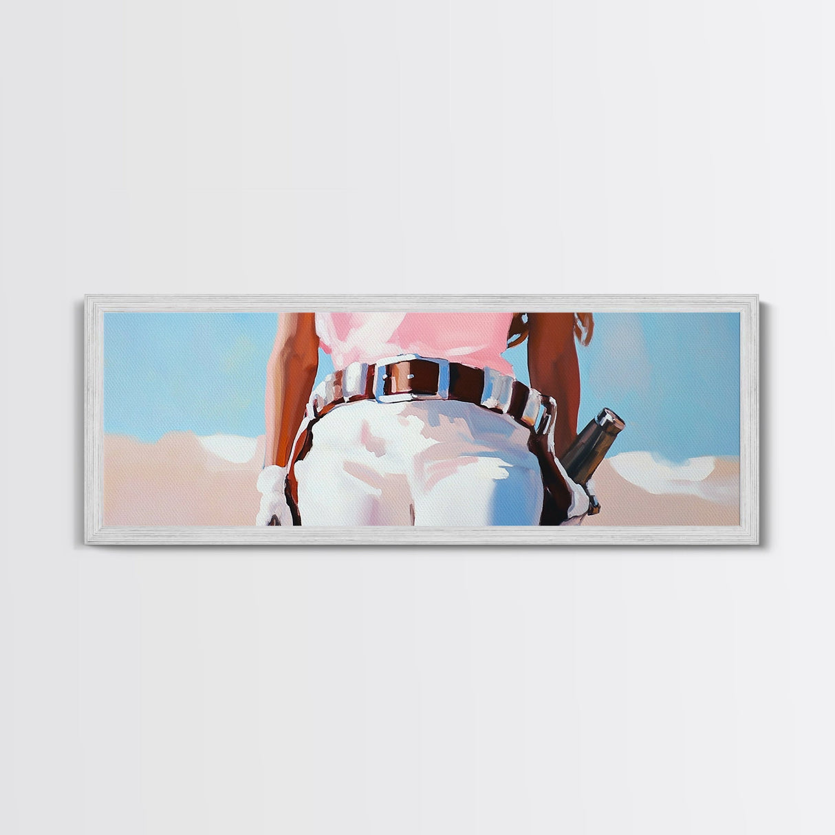 Cowgirl Painting, black cowgirl painting, western wall art, coastal cowgirl wall art, rustic decor, vibrant art, framed canvas print