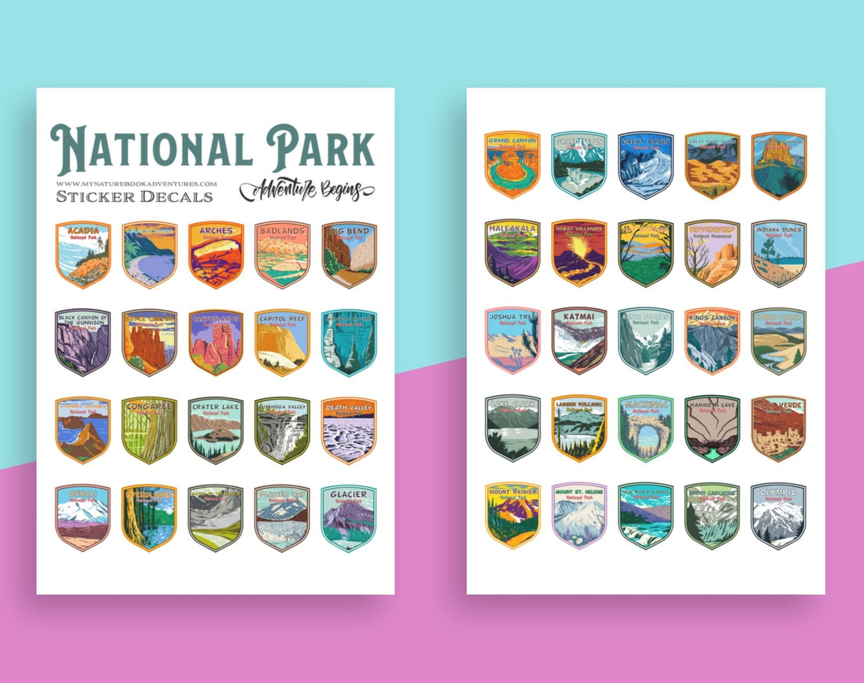 63 National Park Sticker Decals