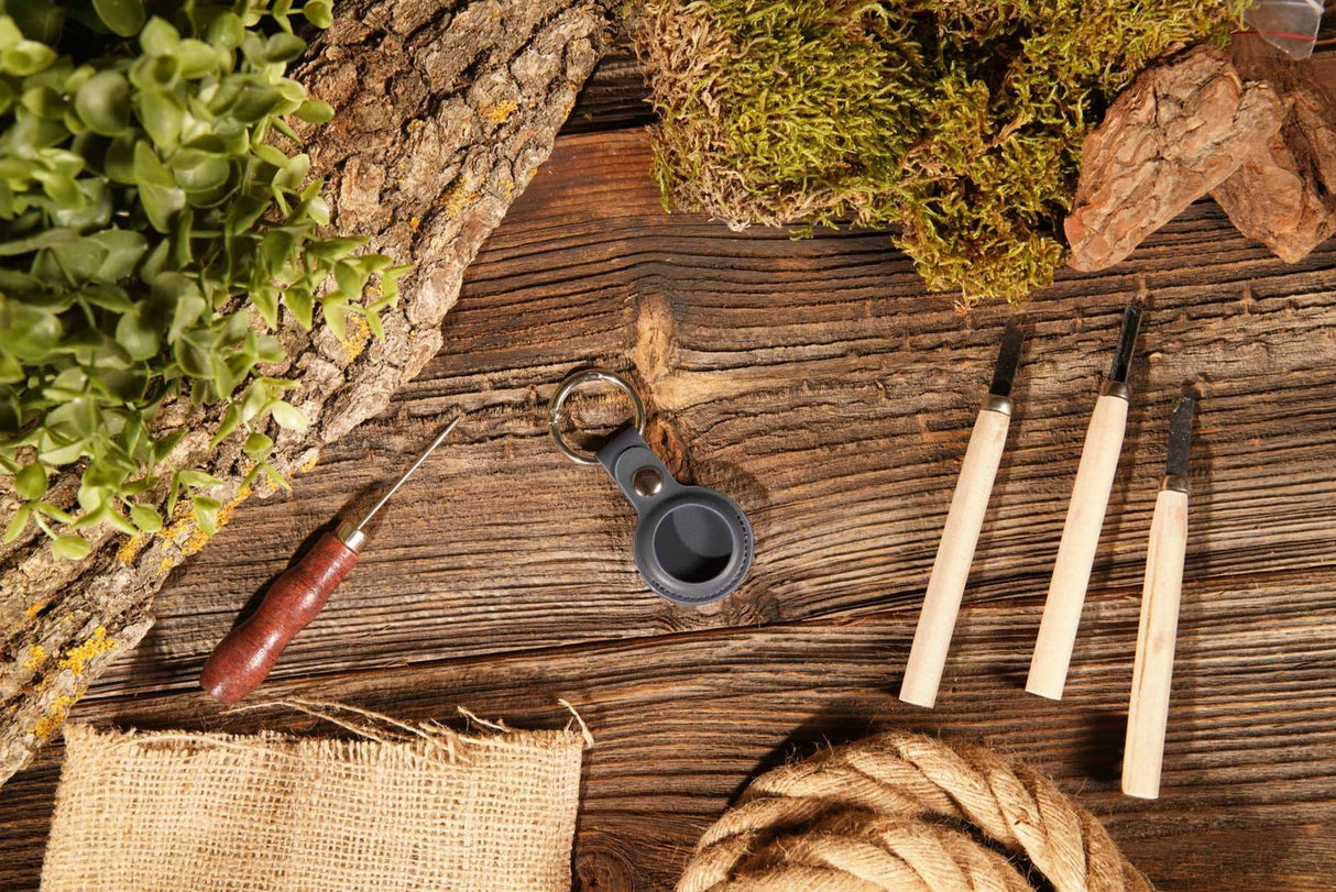 AirTag Case | Leather AirTag Keychain | Key Ring Holder