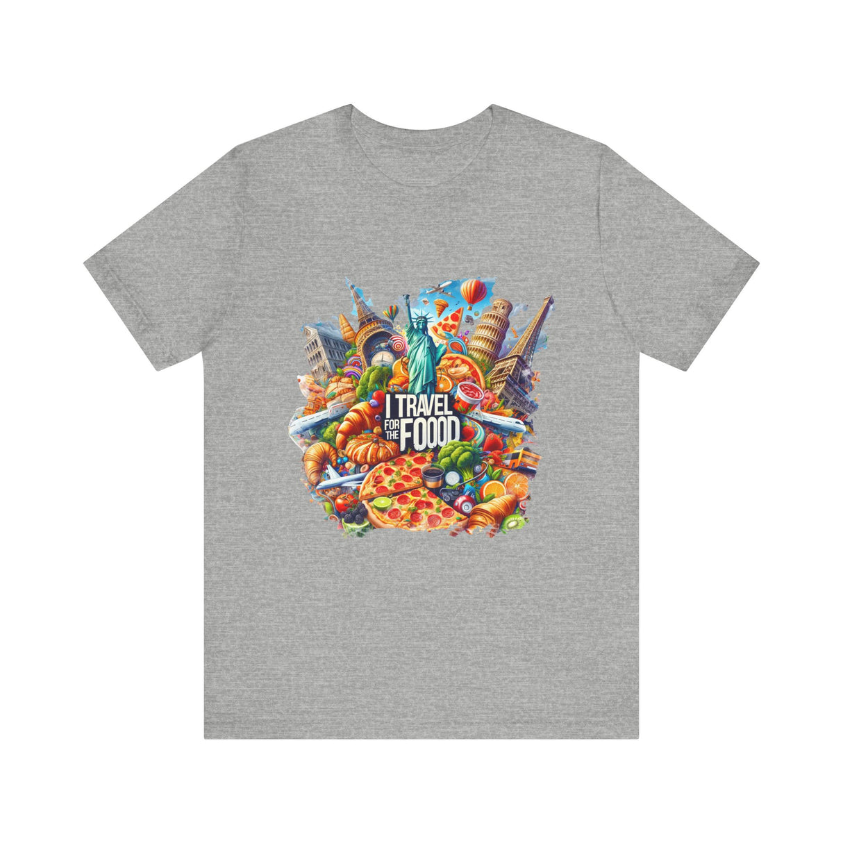 Camiseta "I Travel for The Food" a todo color