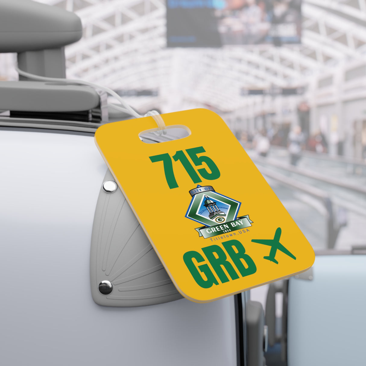 Green Bay Wisconsin, Area Code / Airport Tag for Bags and Luggage - 715 / GRB