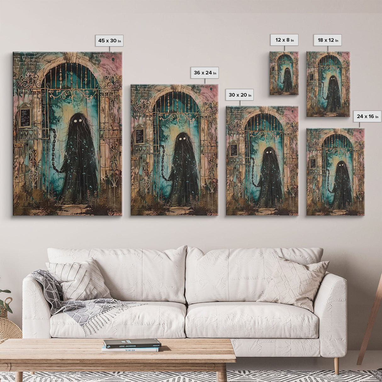 Halloween Creepy Doll, Framed Canvas Print, Wall Art, Spooky Decor, Halloween Decoration, Living Room Art, Unique Gift