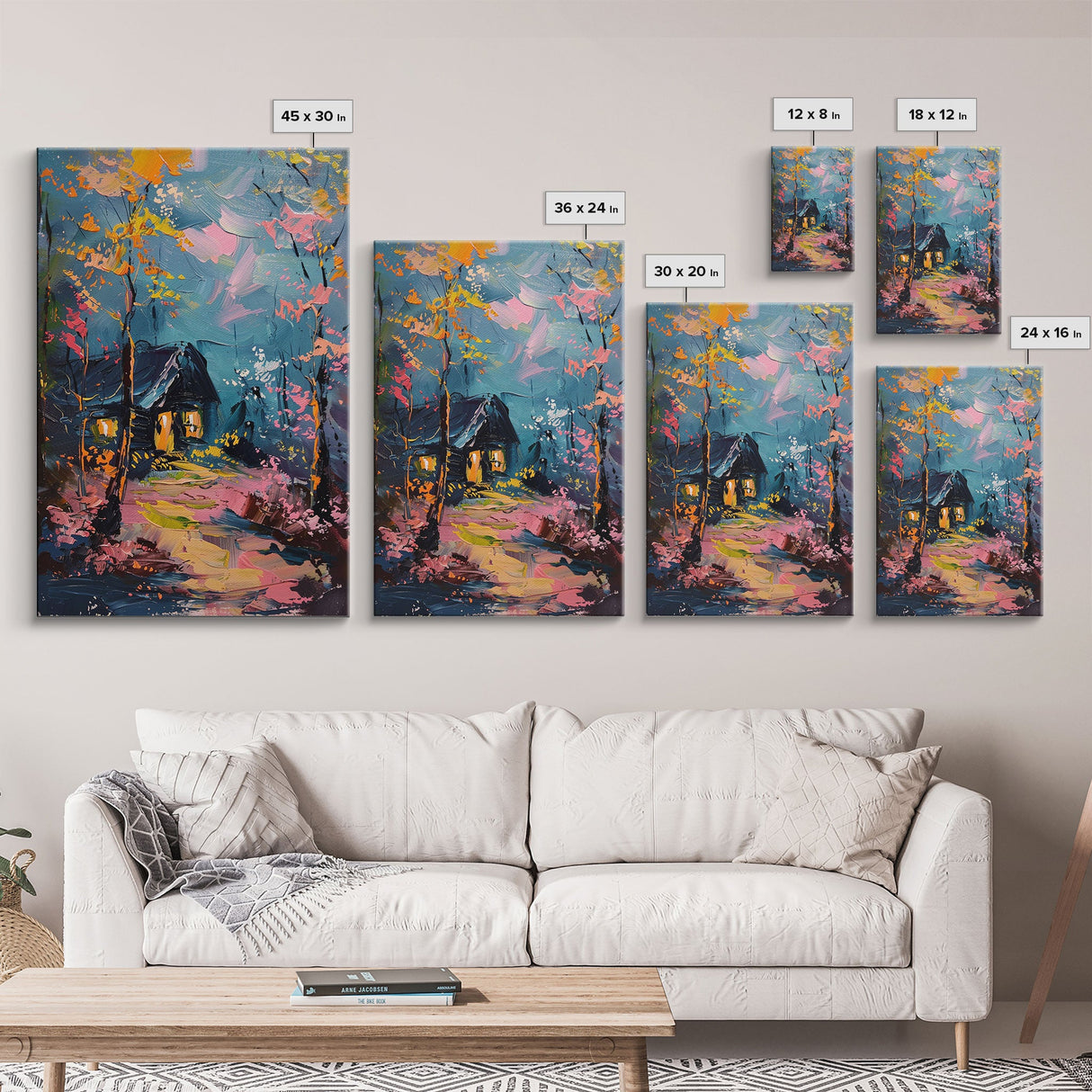 Eerie Moonlit Cemetery Framed Canvas Print, Halloween, Haunted Graveyard Wall Art, Gothic Horror Decor, Spooky Artwork, Framed Canvas Print