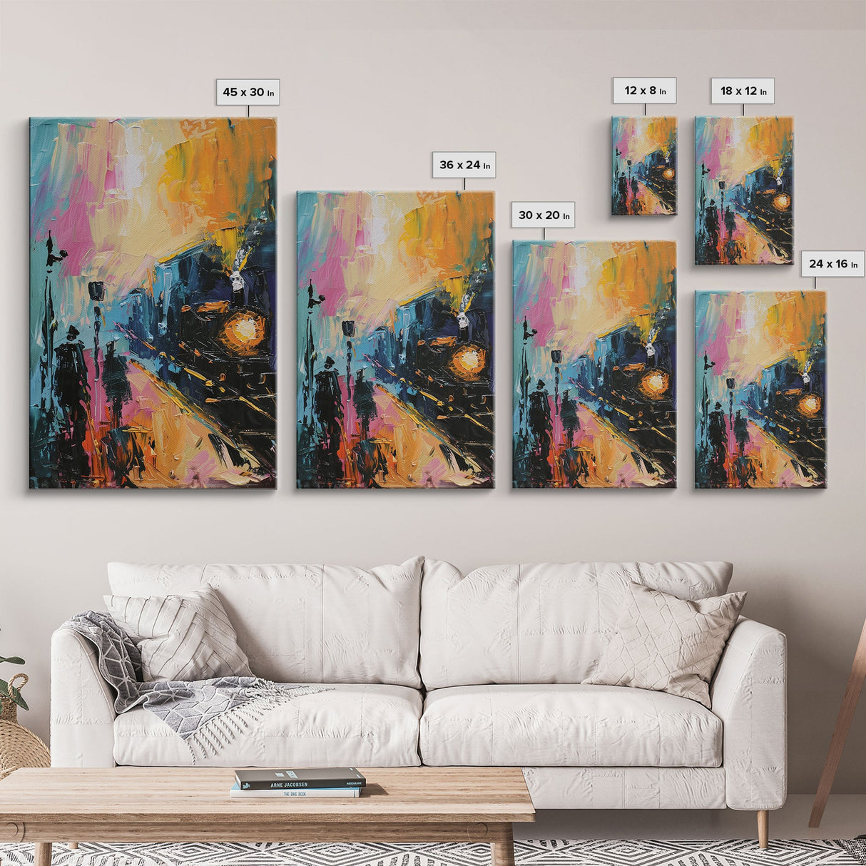 Haunted Carnival Ride at Night Framed Canvas Print, Halloween Wall Art, Spooky Home Decor, Ghostly, Haunted Amusement Park, Halloween Art