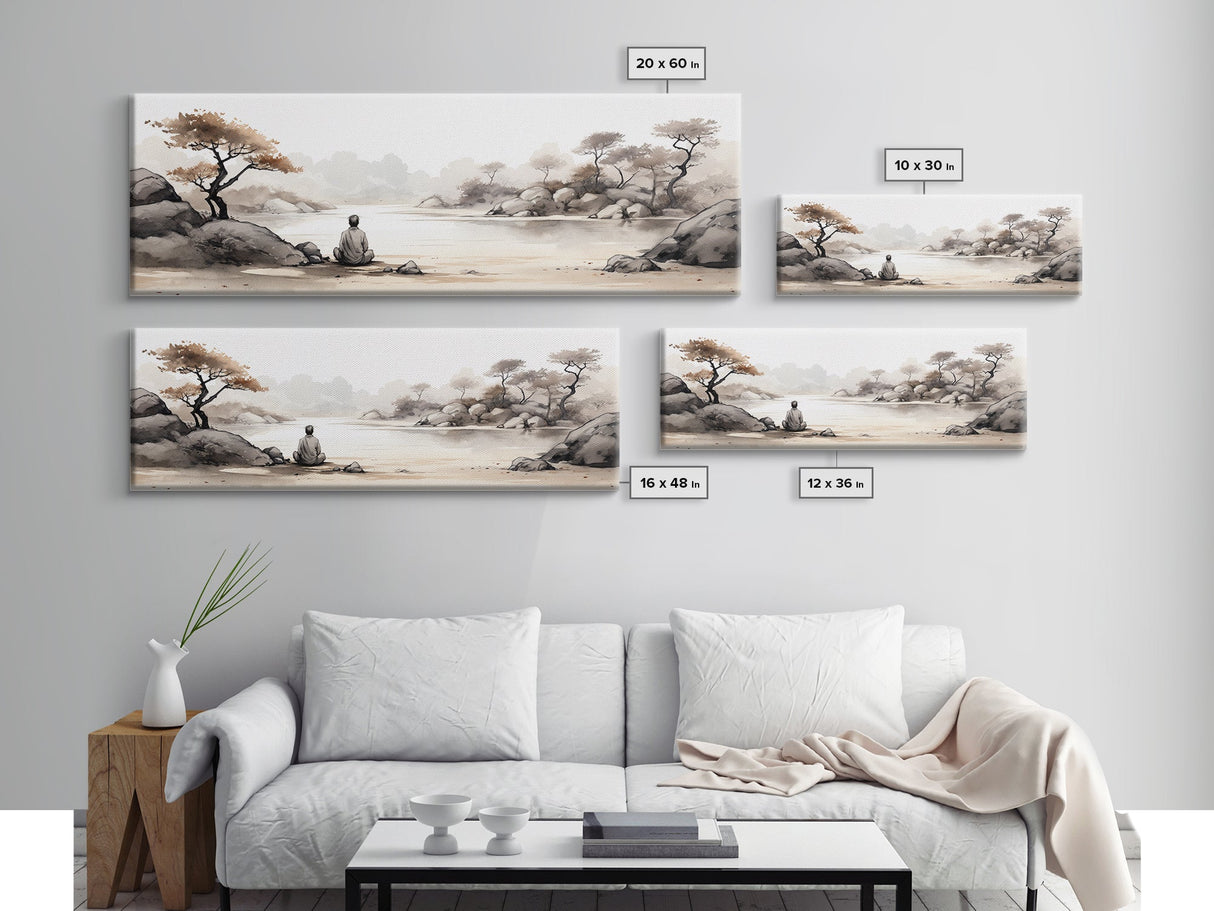 Yoga Studio Wall Decor, Framed Canvas Print, Christmas Gift, Spiritual Boho Decor, Zen Wall Decor, Meditation Art