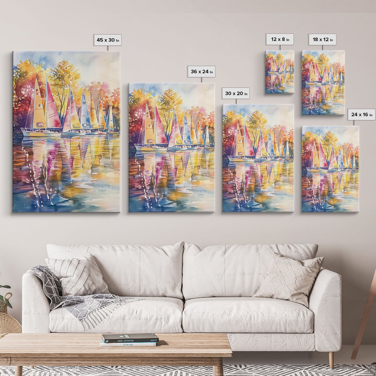 Church Steeple Surrounded By Fall Trees Framed Canvas Print Autumn Village Scene Best Gift Seasonal Wall Art Holiday Home Decor