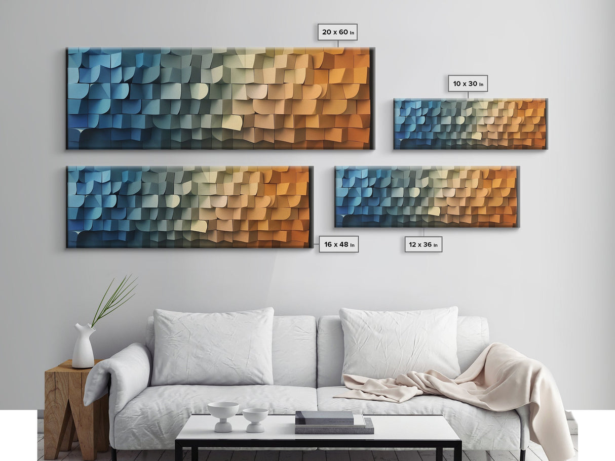 Geometric Wall Art - Cubism - Dreams Of the Coast - Framed Canvas Print