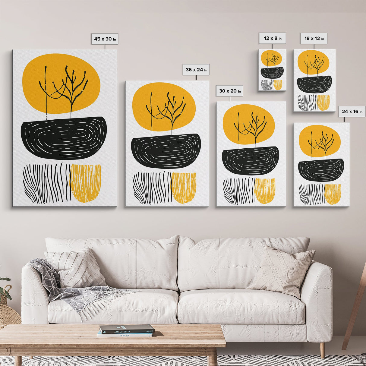 Mid Century Abstract Wall Art, Neutral Art, Gold and Black Wall Art, Boho Style Home Decor, Abstract Art, Modern Home Decor