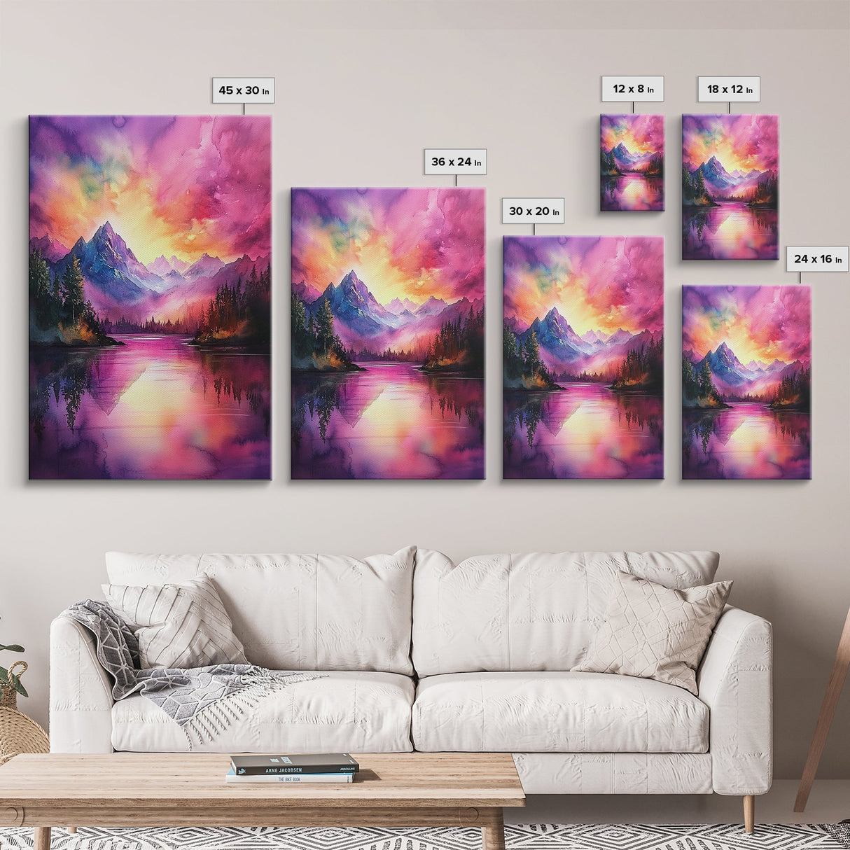 Cute Fantasy Landscape Wall Art Canvas Print, Nursery Decor, Kid's Room Wall Art, Home Decor For Girl's Dorm